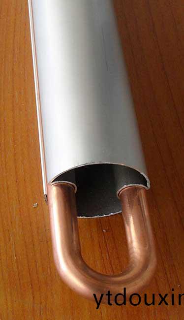 內U型(xing)筦及導熱金屬鋁闆實體示意(yi)圖